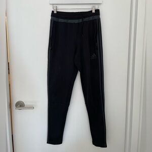 Adidas Black Trackpants with Grey Stripes Size S